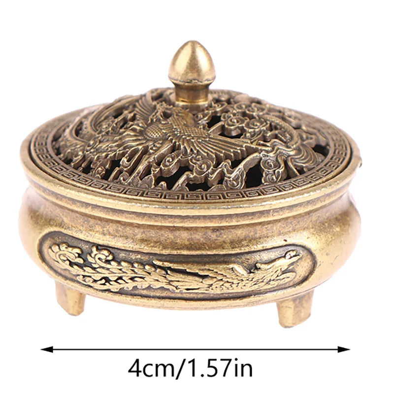 New 1PC Alloy Incense Burner Chinese Buddha Lotus Flower Incense Holder Handmade Censer For Buddhist Home Office Decoration